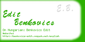 edit benkovics business card